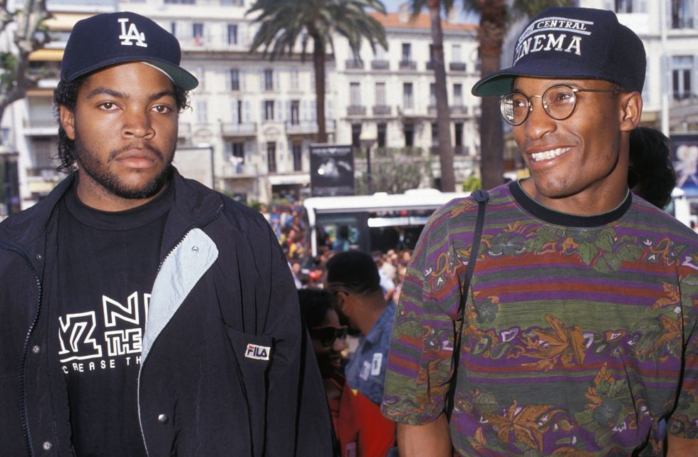Ајс Кјуб и Џон Синглтон, режисерот на  Boyz N the Hood, Кан, 1991
