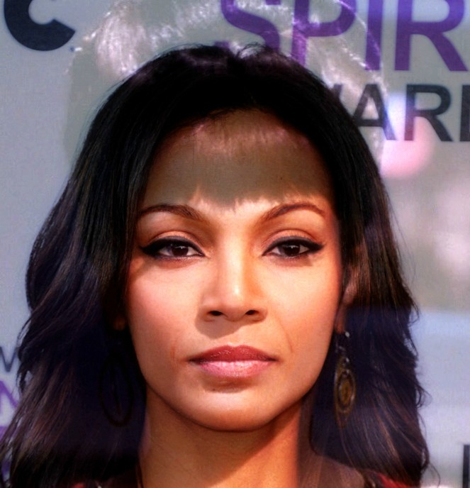 Uhura = Nichelle Nichols / Zoe Saldana