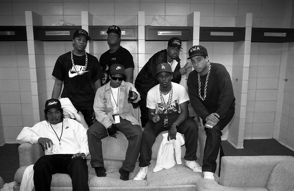 N.W.A. пред настап во Канзас, од турнејата "Straight Outta Compton", 1989