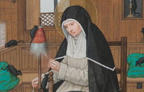 Запознајте ја света Гертруда, заштитничка на мачките