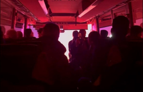 Моќно видео снимено од автобусот на Барселона