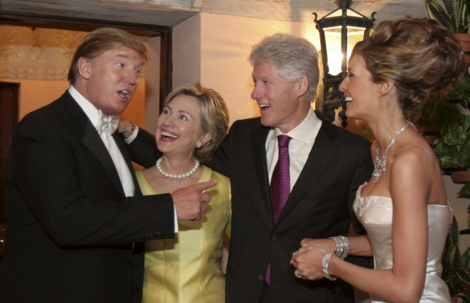 Хилари и Бил на свадбата на Трамп со Меланија
