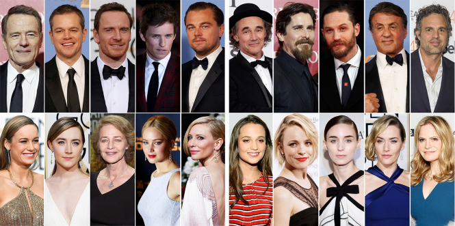Номинираните за најдобра машка и женска главна и споредна улога, на Оскарите 2016