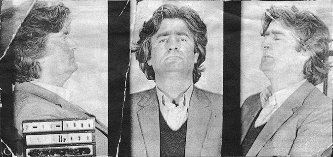 Фотографија од првото апсење на Караџиќ во ноември 1984-та